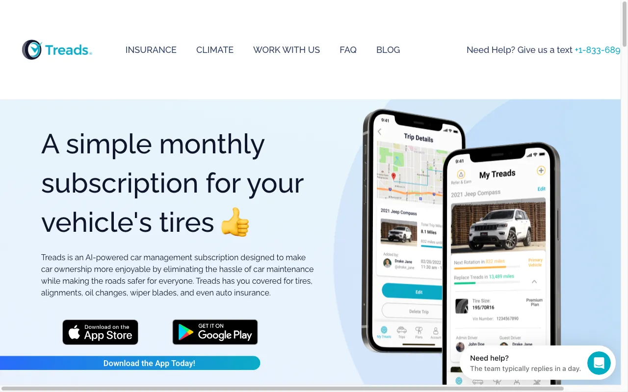Treads Tire Subscription — preview screenshot