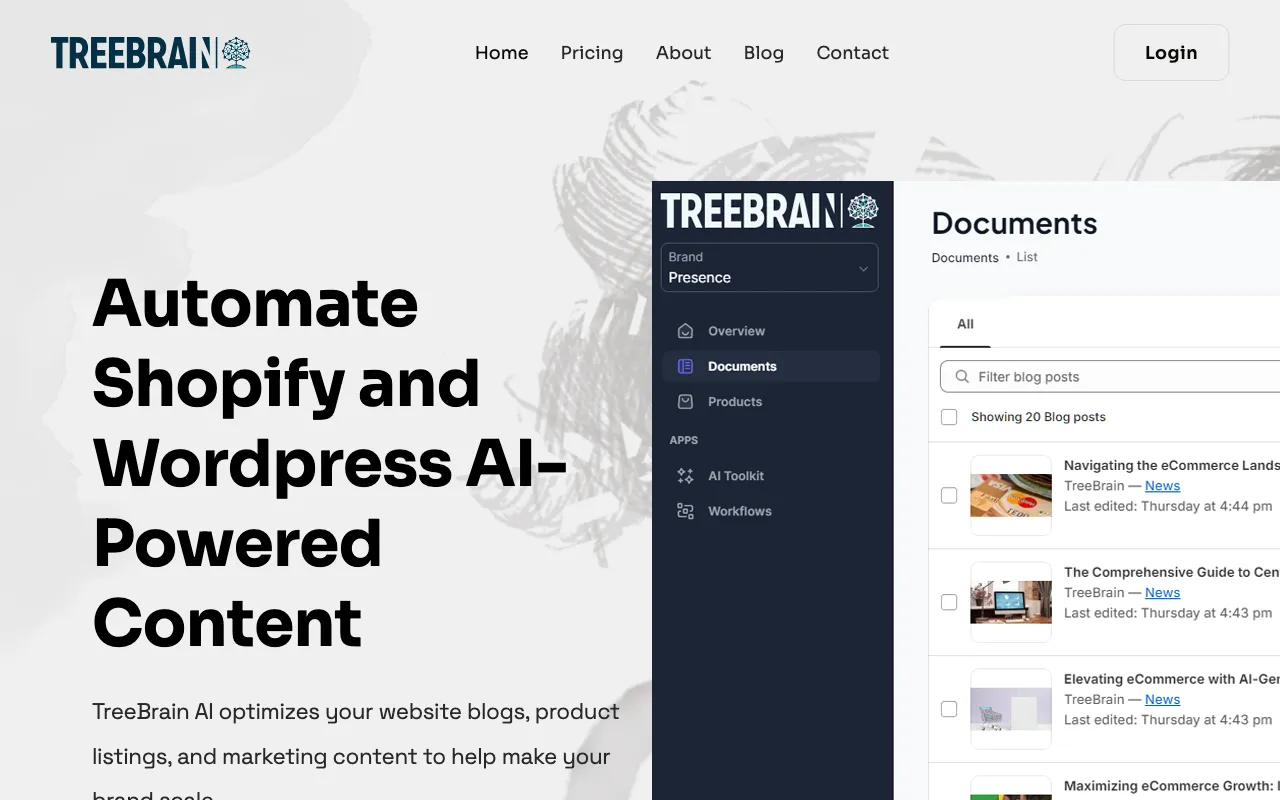 TreeBrain — preview screenshot