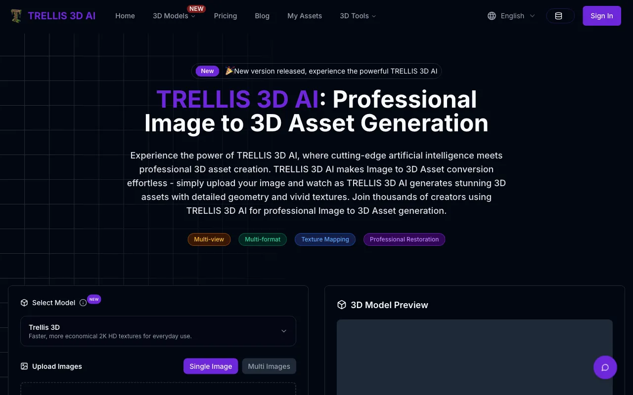 TRELLIS 3D AI — preview screenshot