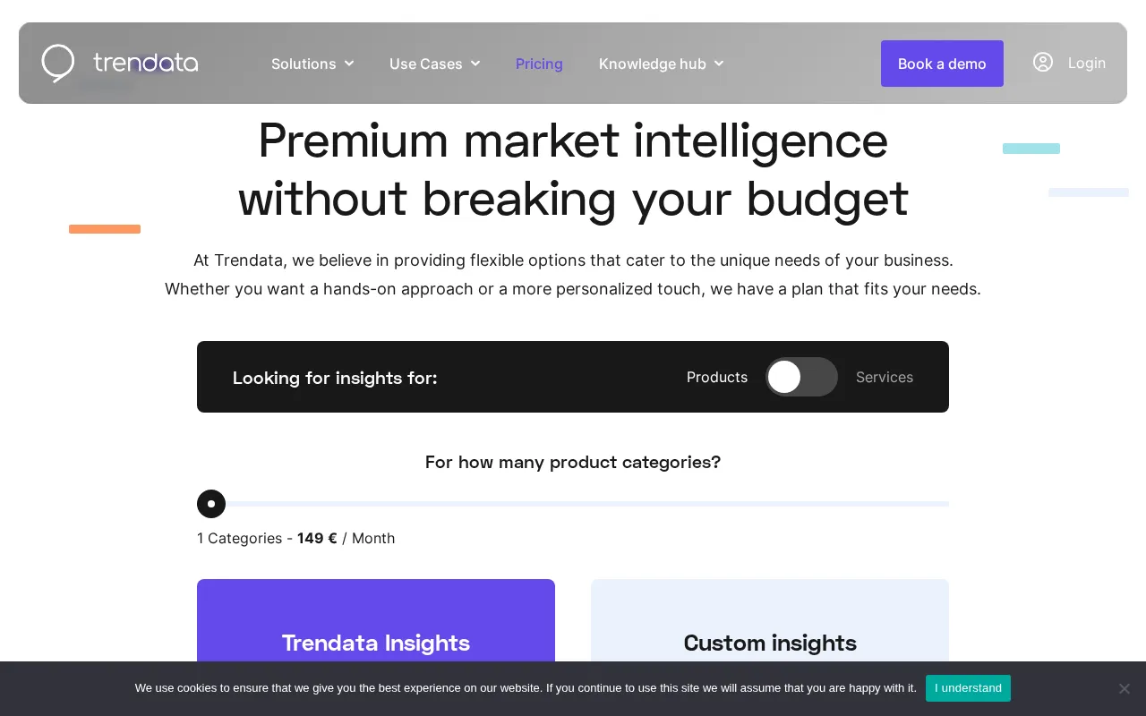 Trendata — pricing page