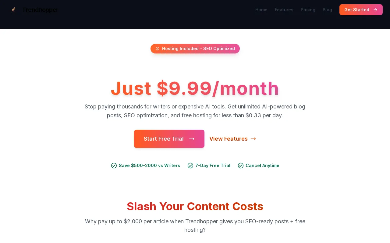 Trendhopper — pricing page