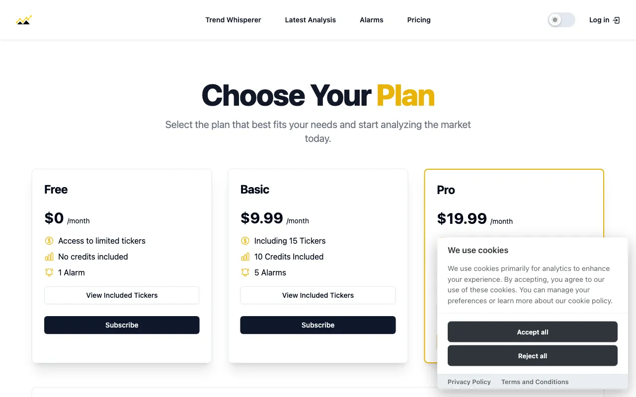 TrendWhisperer — pricing page