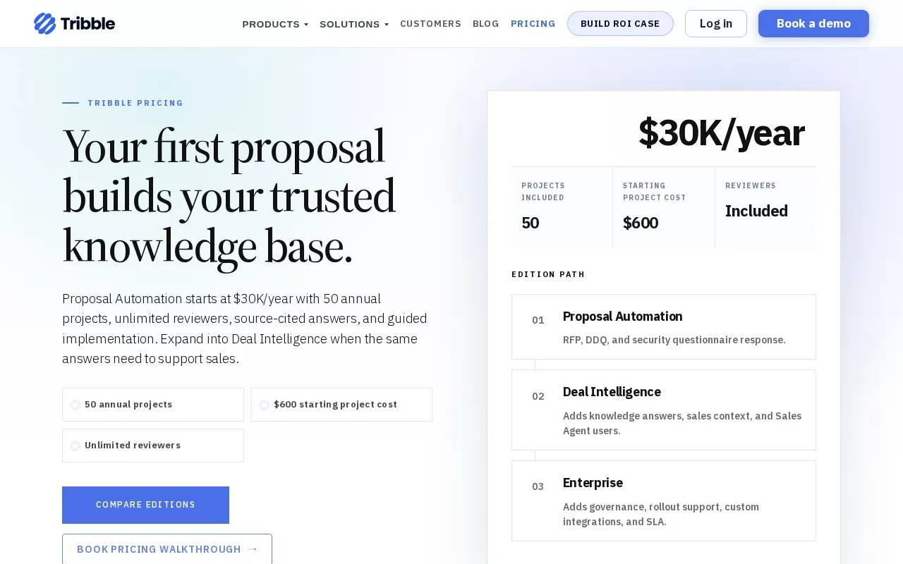 Tribble — pricing page