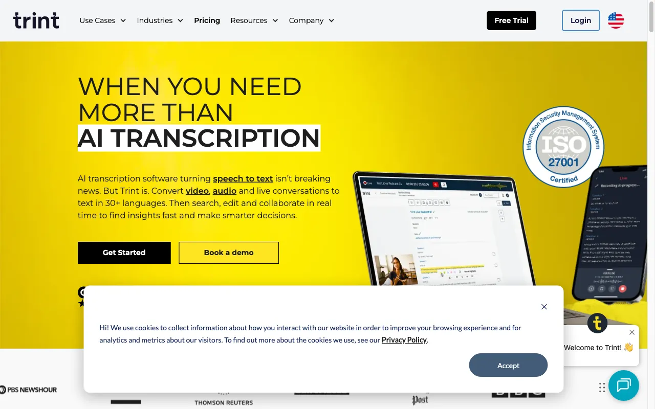 Trint — preview screenshot