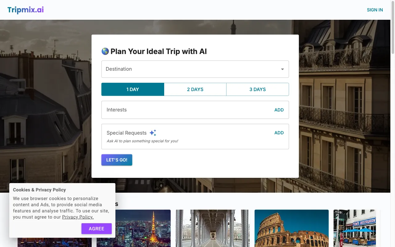 Tripmix.ai — preview screenshot