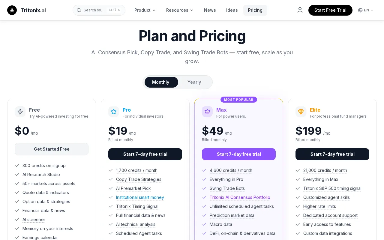 Tritonix.ai — pricing page