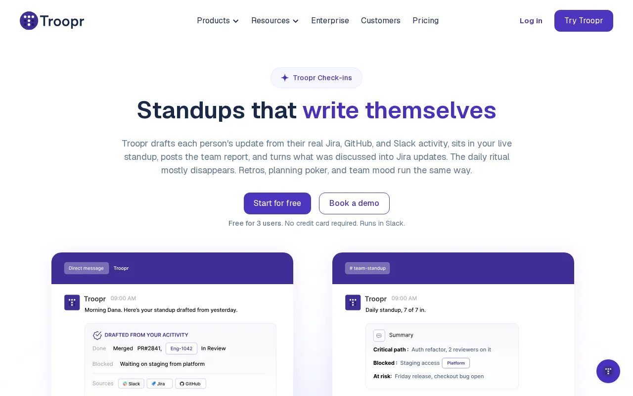 Troopr AI Scrum Master — preview screenshot