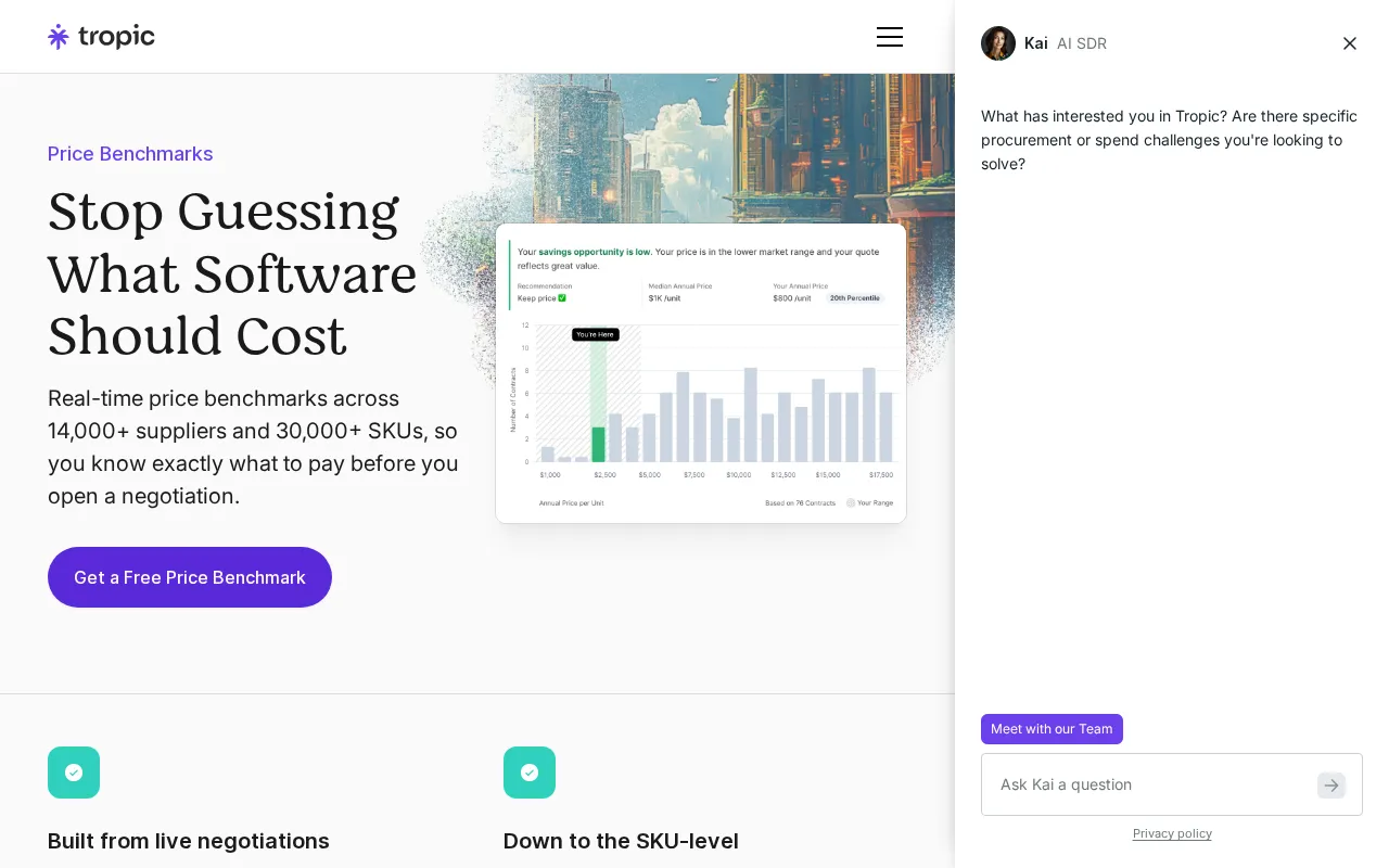 Tropicapp — pricing page