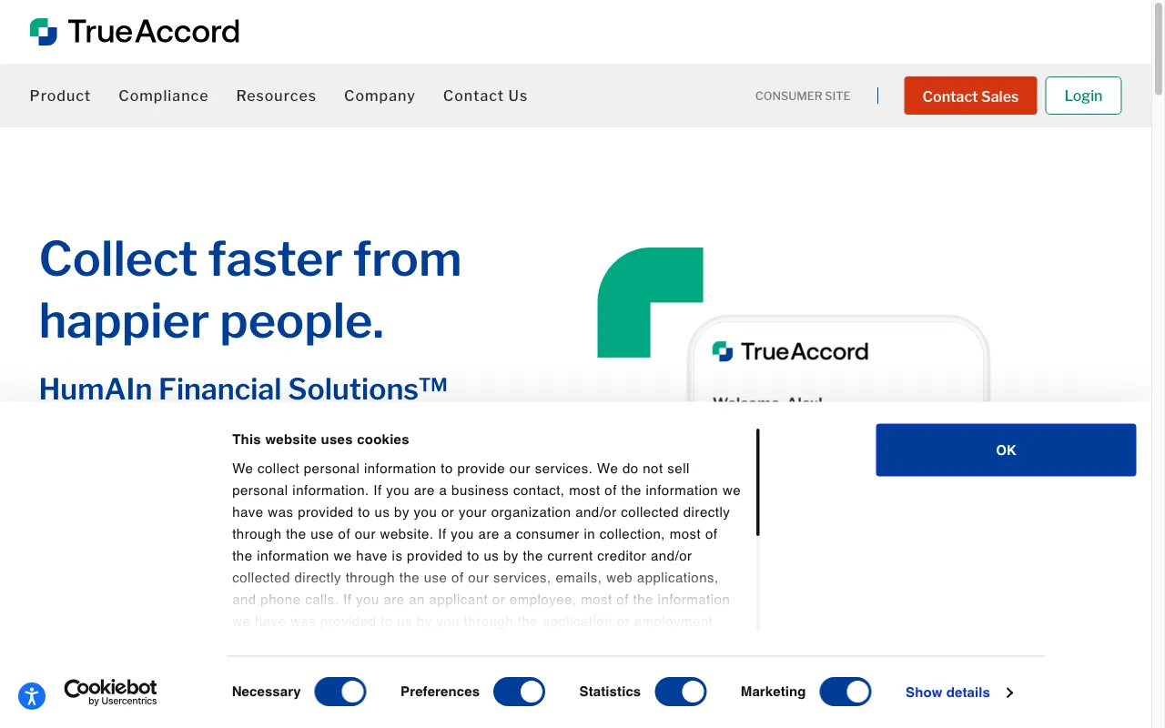 trueaccord.com — preview screenshot