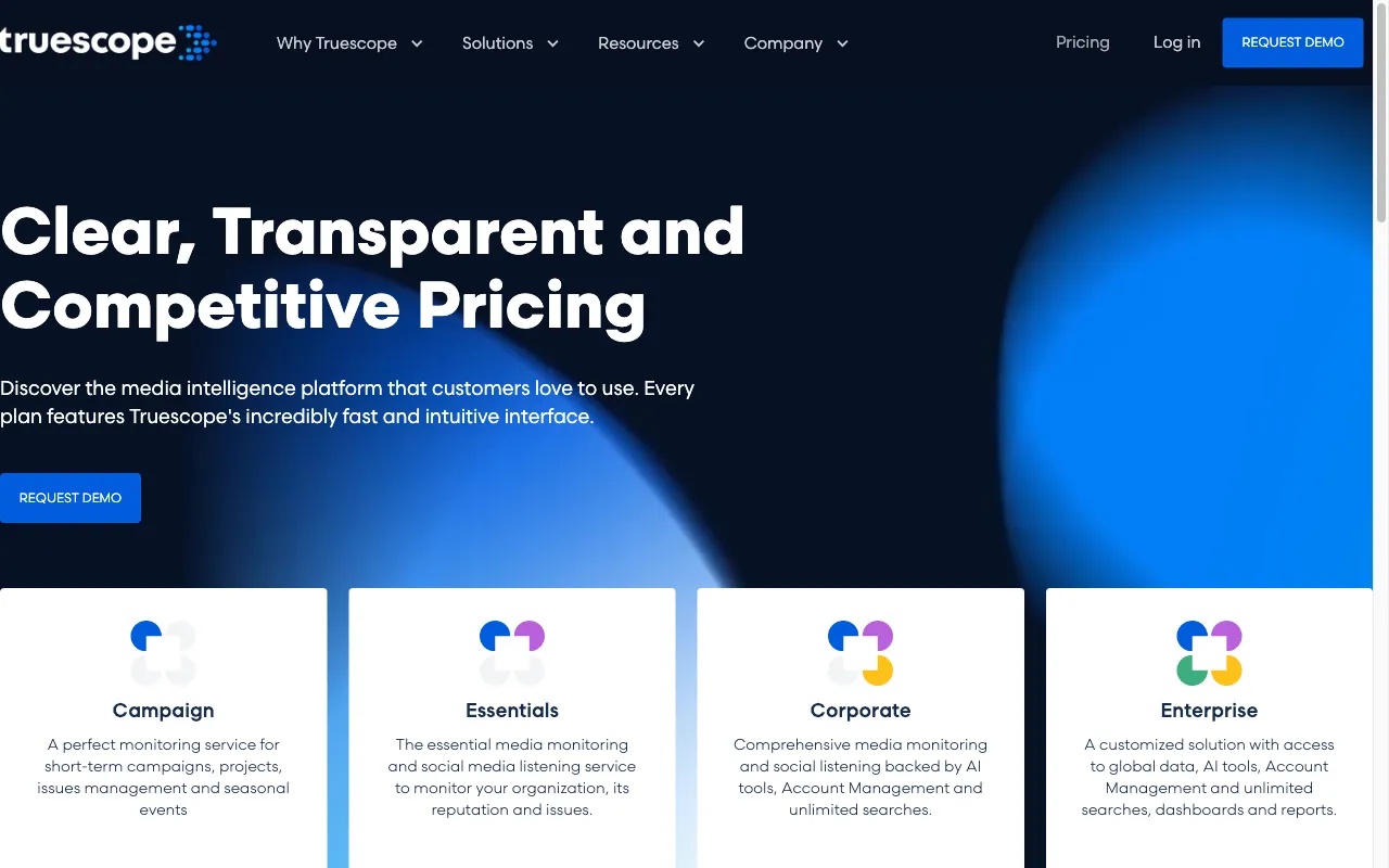 Truescope — pricing page