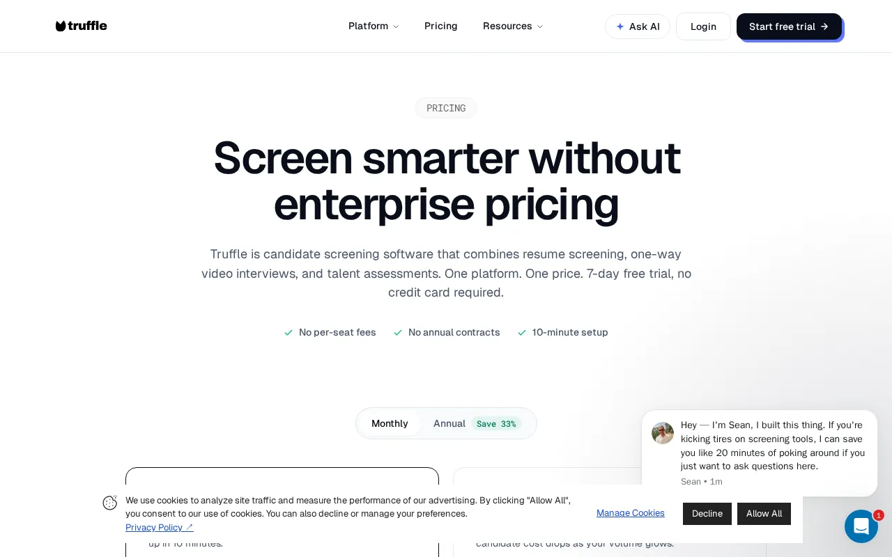 Truffle — pricing page