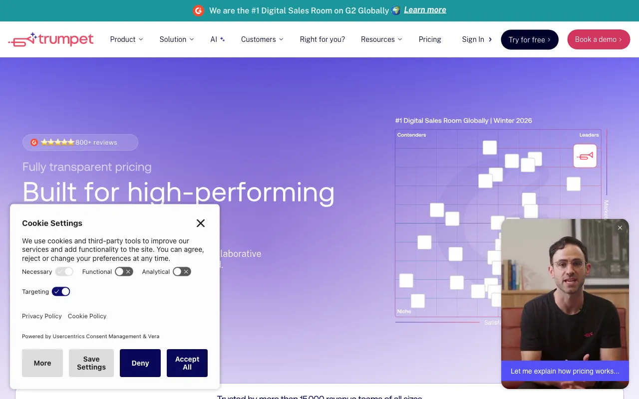 trumpet — pricing page
