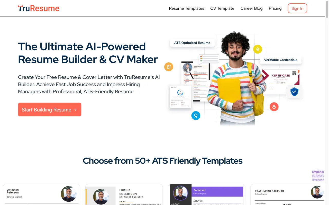 Truresume Builder — preview screenshot