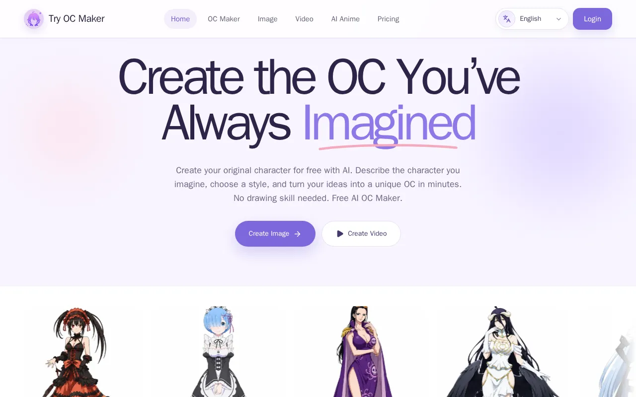 Try OC Maker — preview screenshot