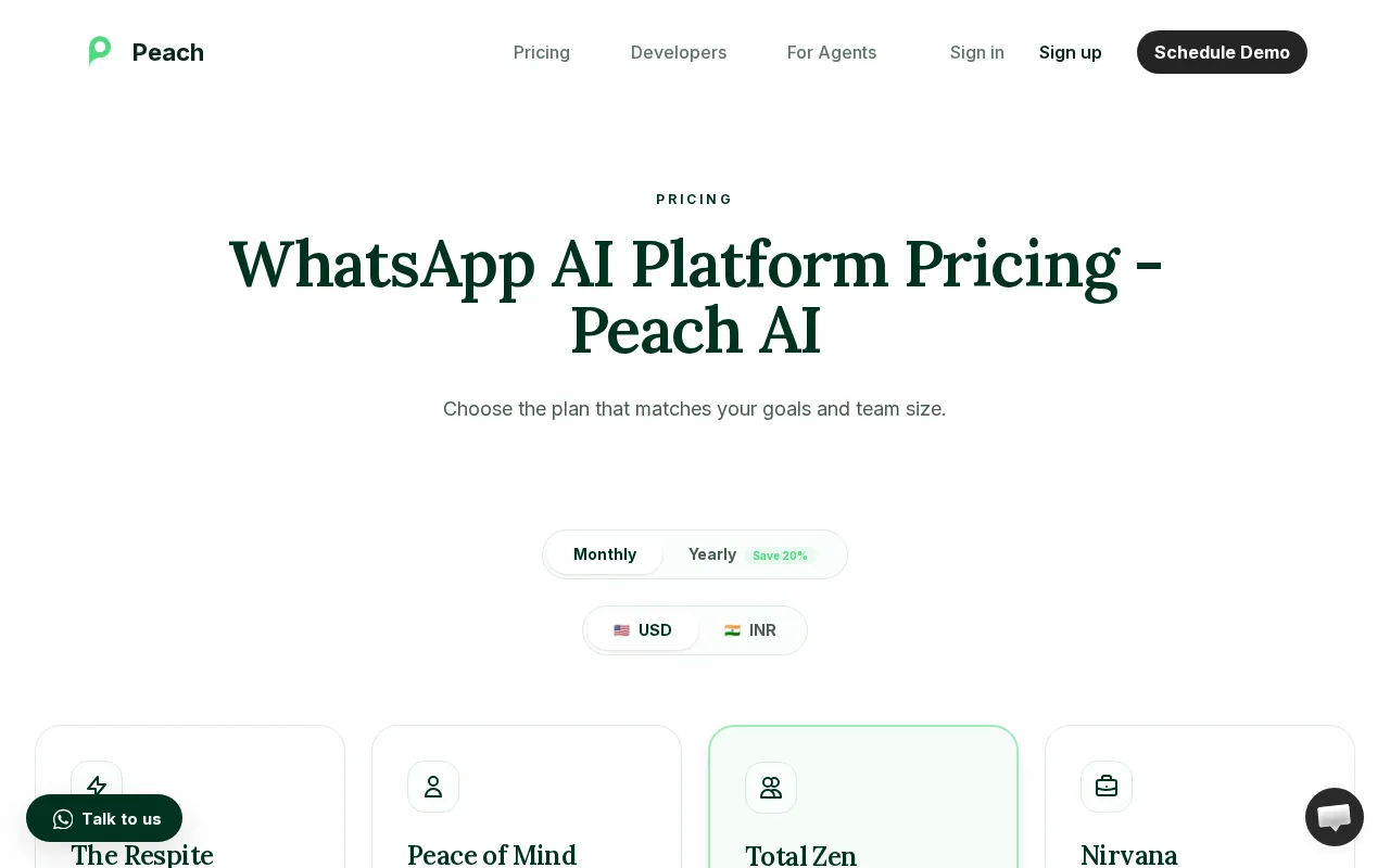 Trypeach — pricing page