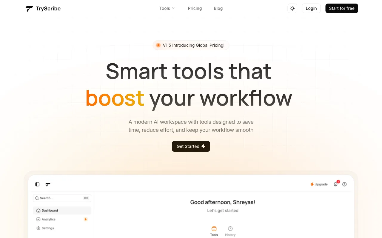 TryScribe — preview screenshot