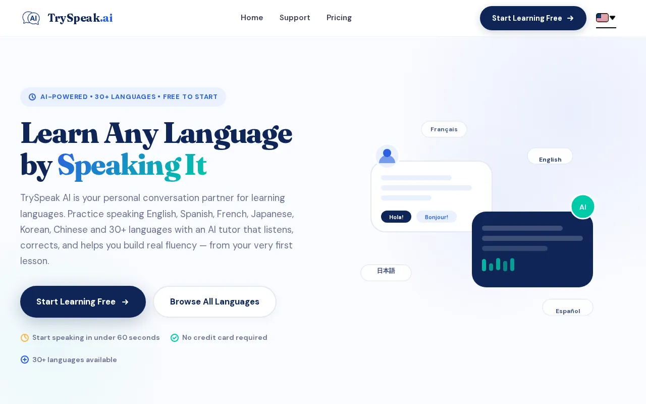 TrySpeak — preview screenshot