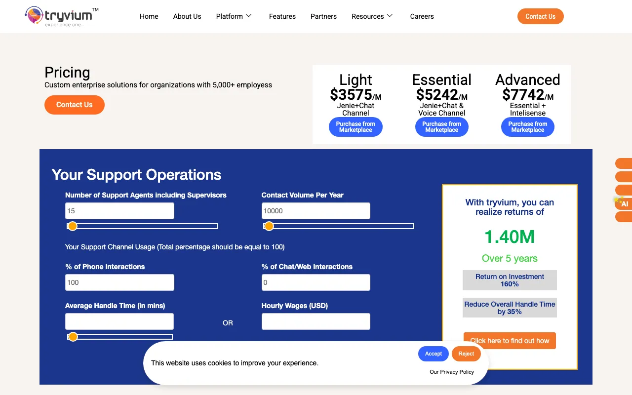 tryvium ai — pricing page