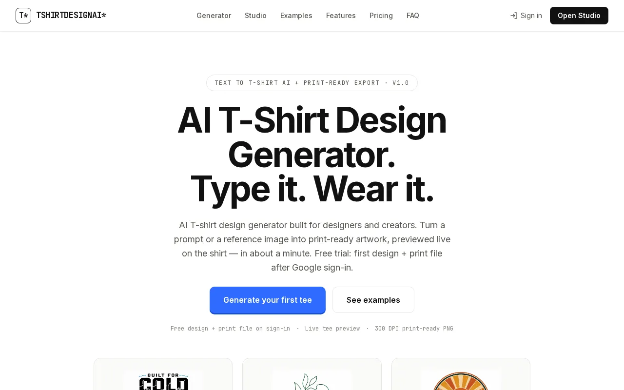 TshirtDesignAI — preview screenshot