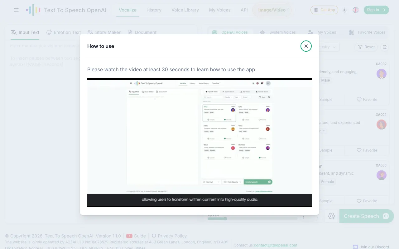 ttsopenai.com — preview screenshot