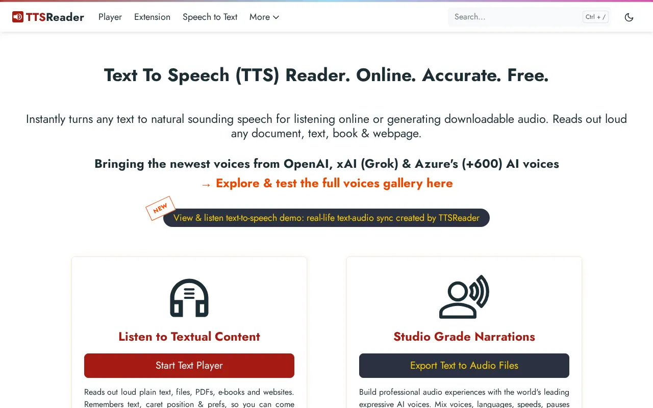 Ttsreader — preview screenshot