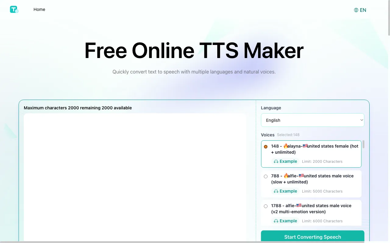 TTSynth.com — preview screenshot