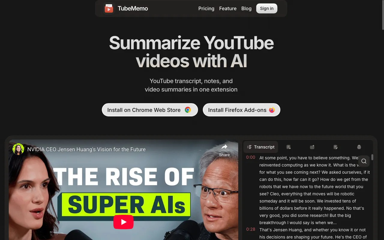 AI-Powered Video Notes & Summaries — preview screenshot