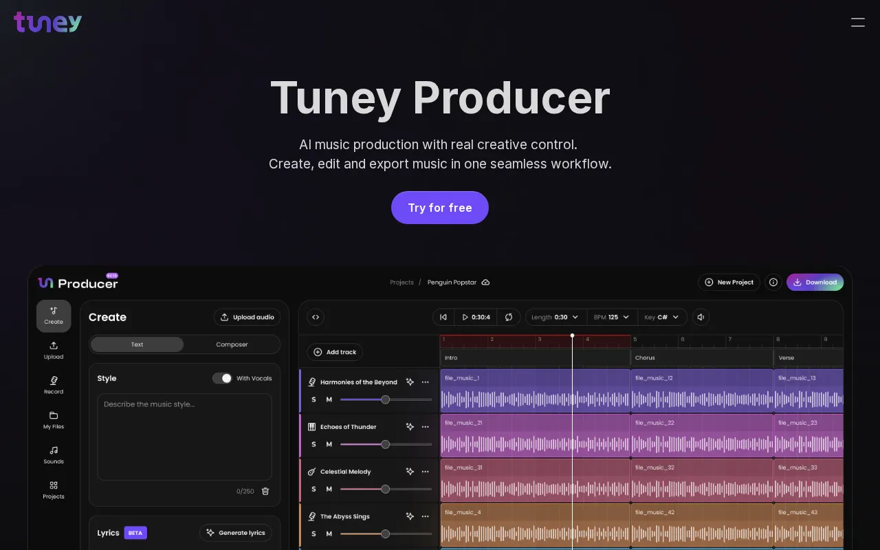 Tuney — preview screenshot