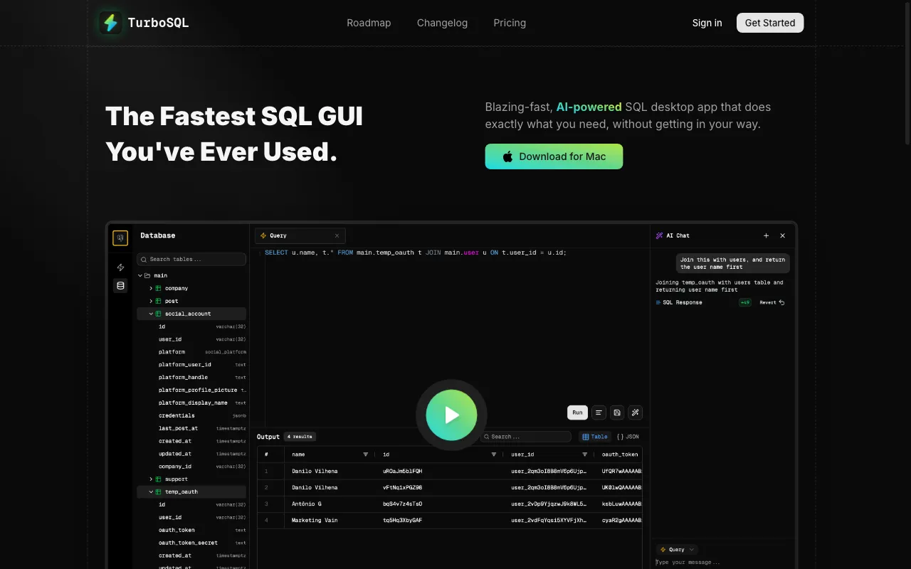TurboSQL — preview screenshot