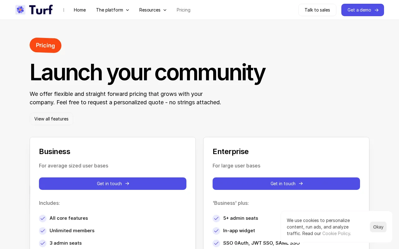 Turf — pricing page