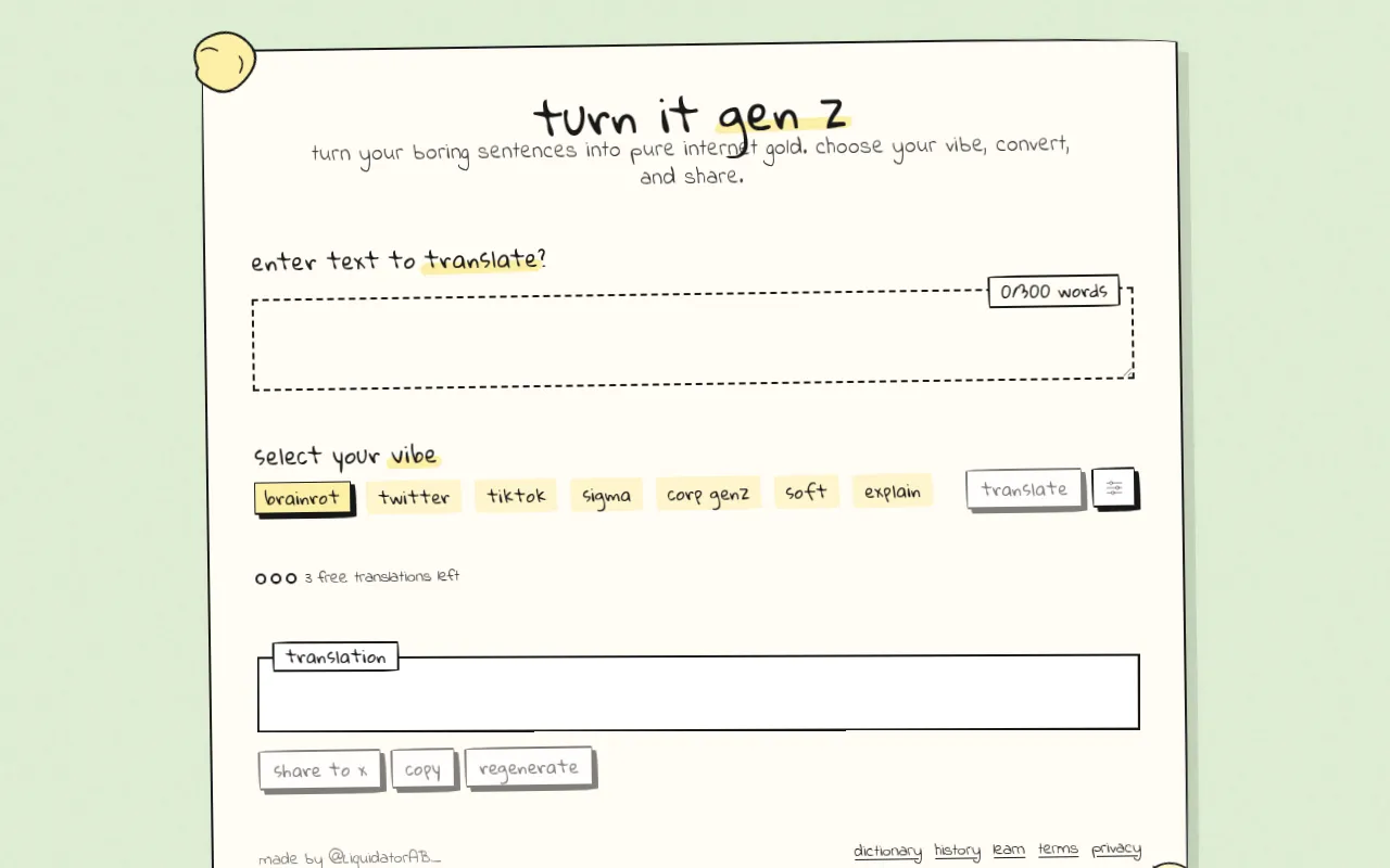 Turn It Gen Z — preview screenshot