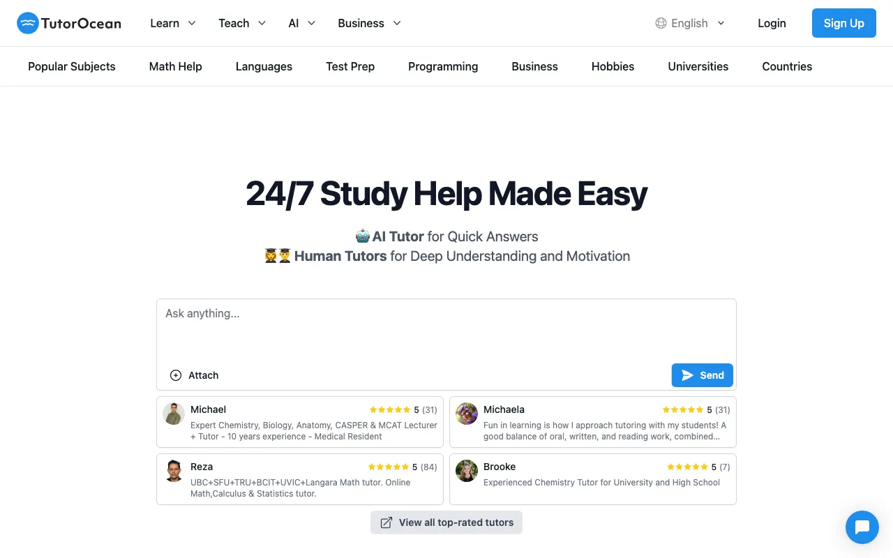 tutorocean.com — preview screenshot