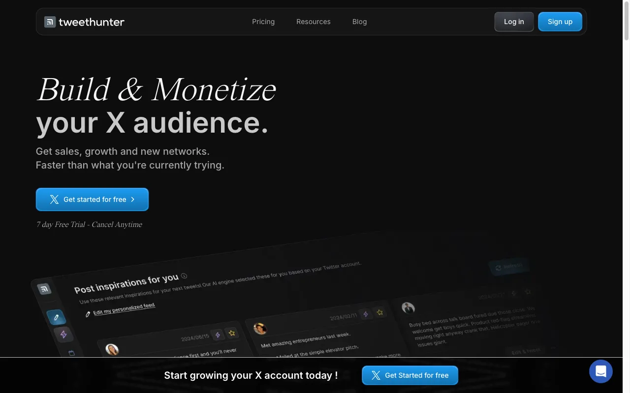 Tweet Hunter — preview screenshot