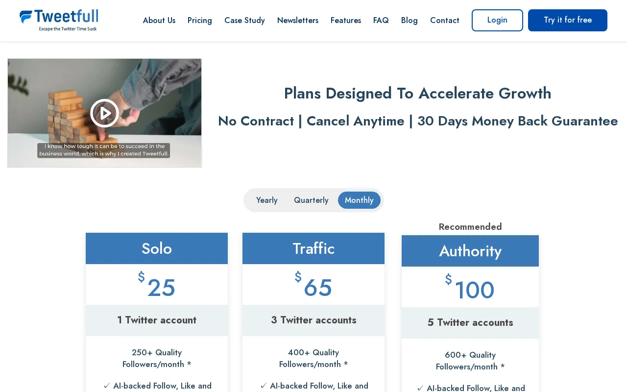Tweetfull — pricing page