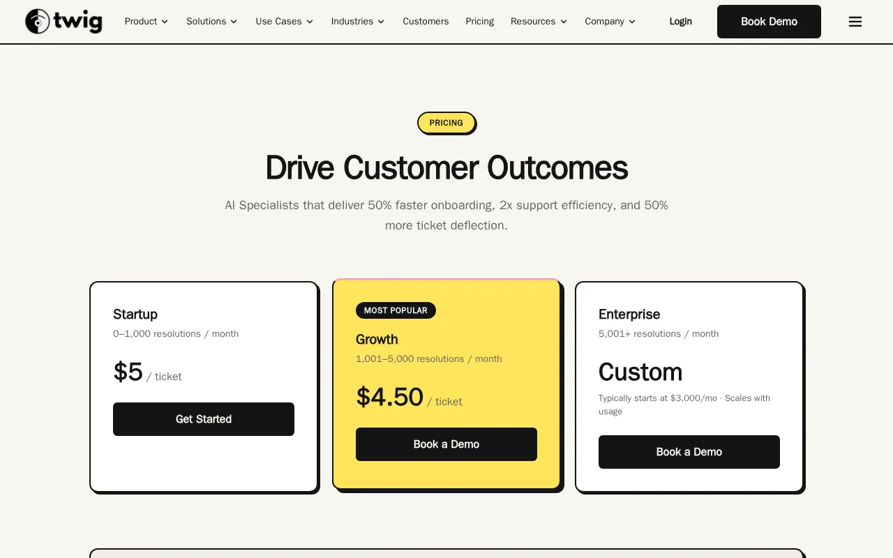Twig AI — pricing page