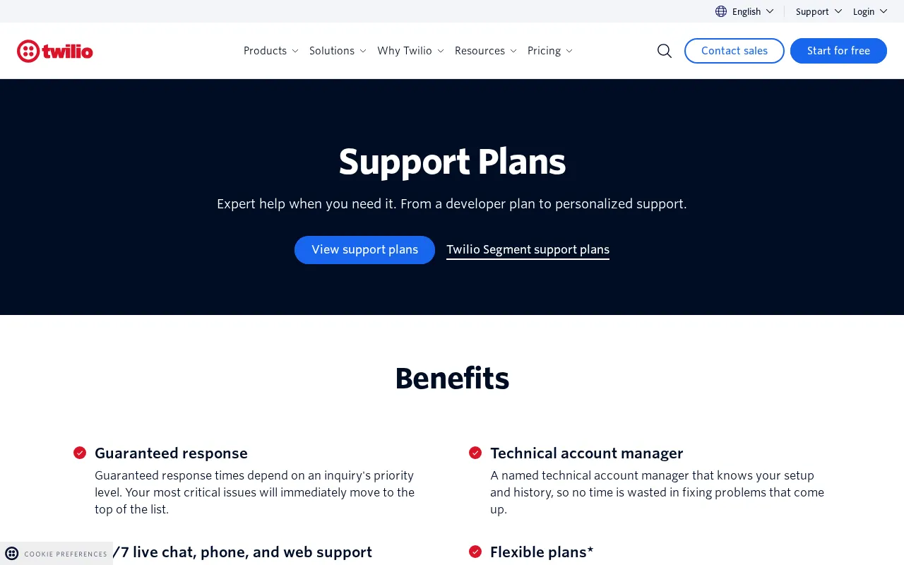 twilio — pricing page