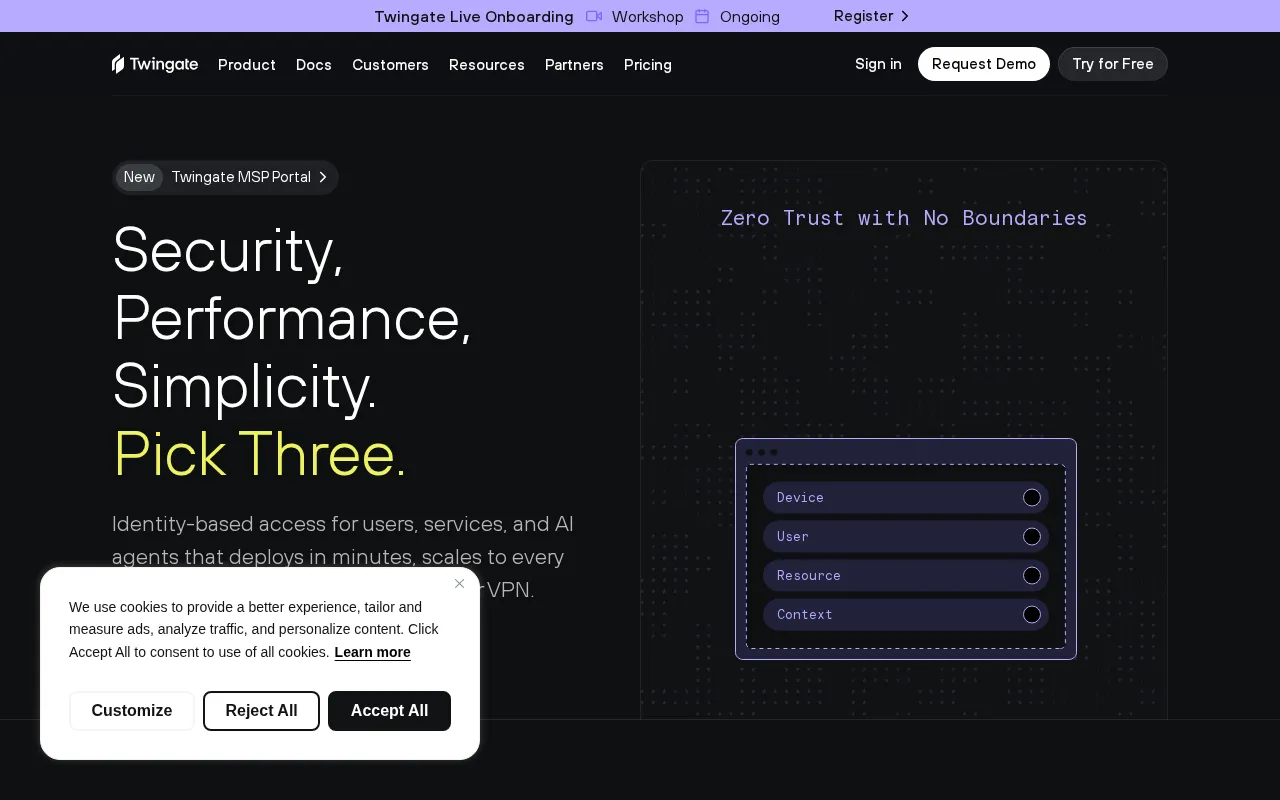 Twingate — pricing page