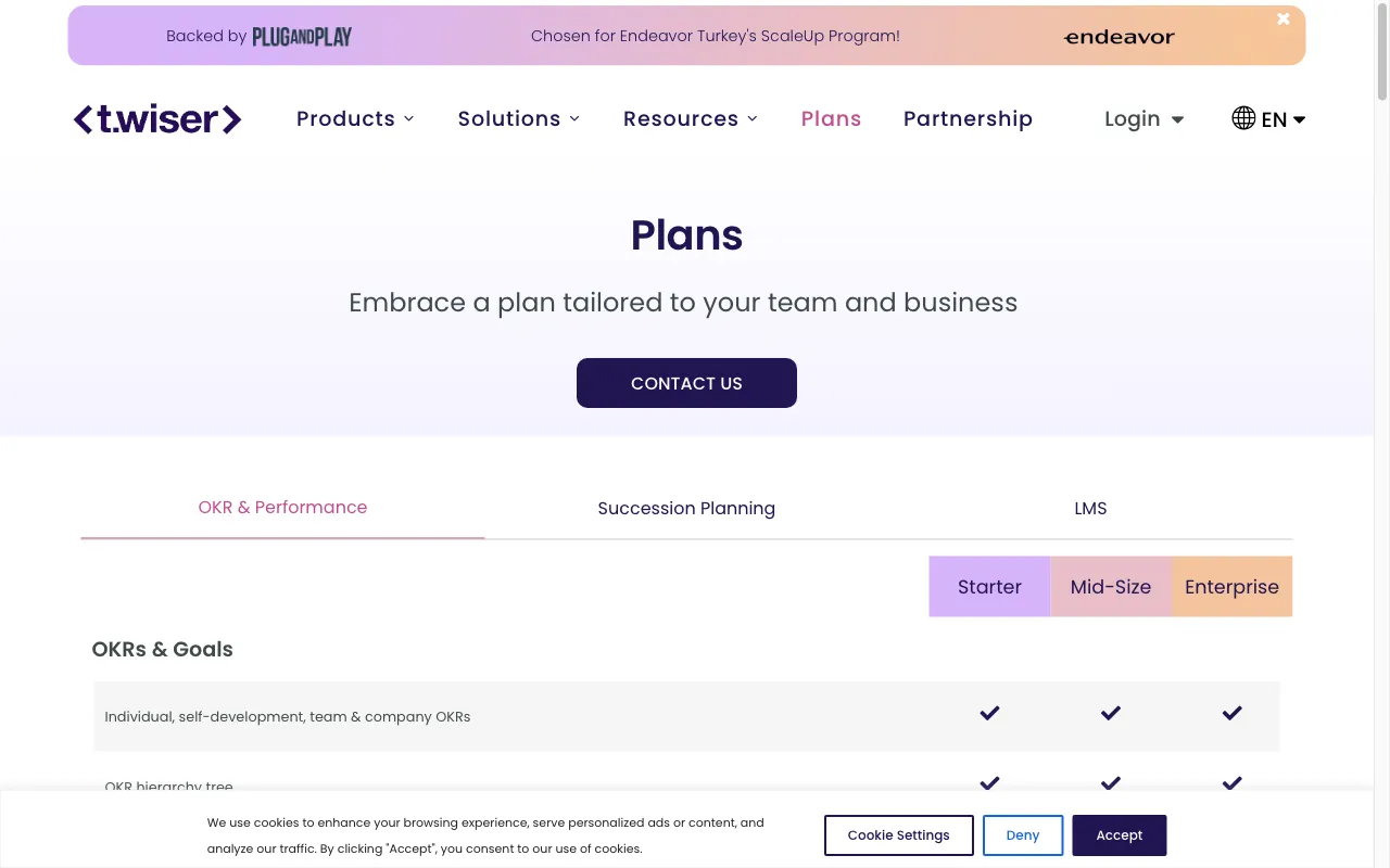 Twiser — pricing page