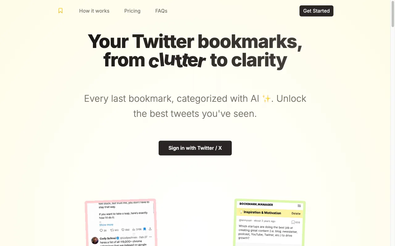 Twitter Bookmarks — pricing page