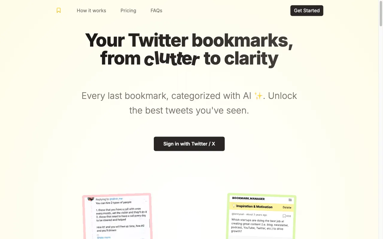 Twitter Bookmarks — preview screenshot