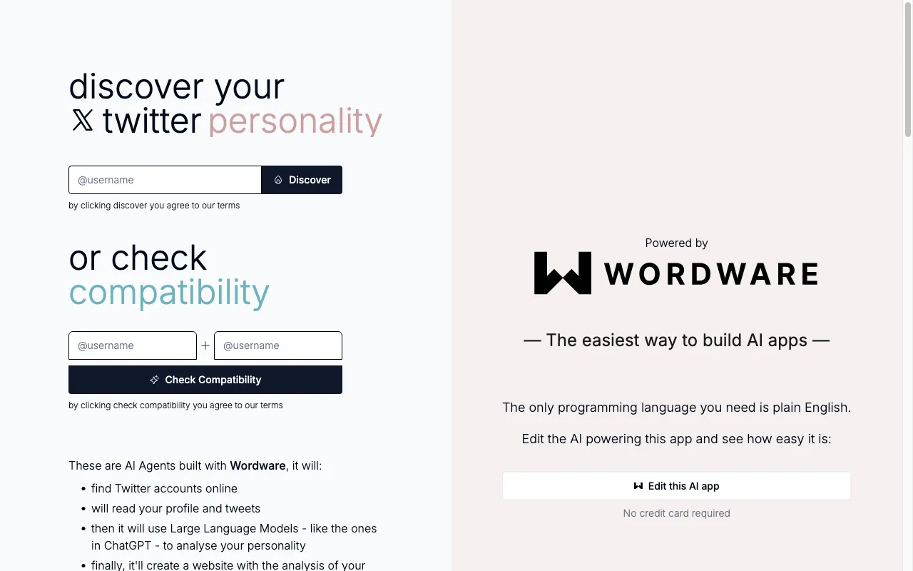 Twitter Personality Analysis — preview screenshot