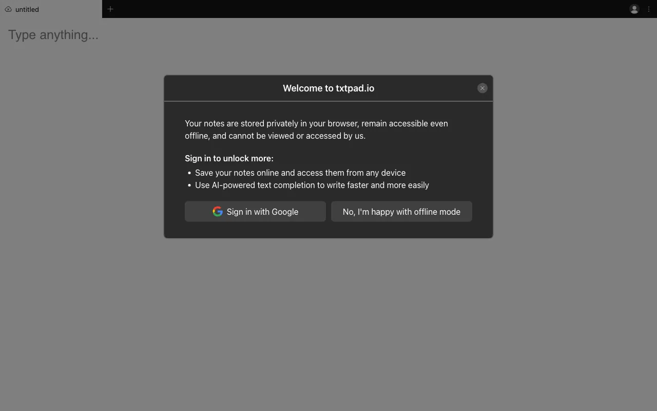 txtpad — preview screenshot