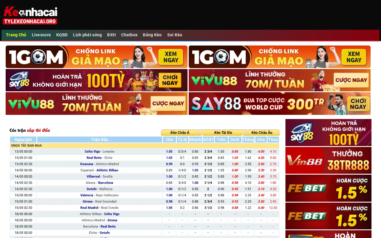 Tỷ Lệ Kèo — preview screenshot