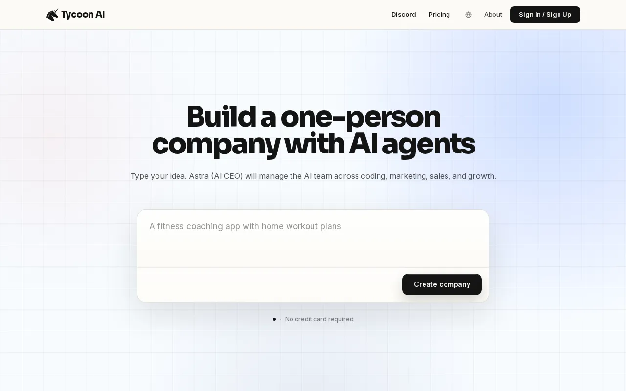 Tycoon AI — preview screenshot