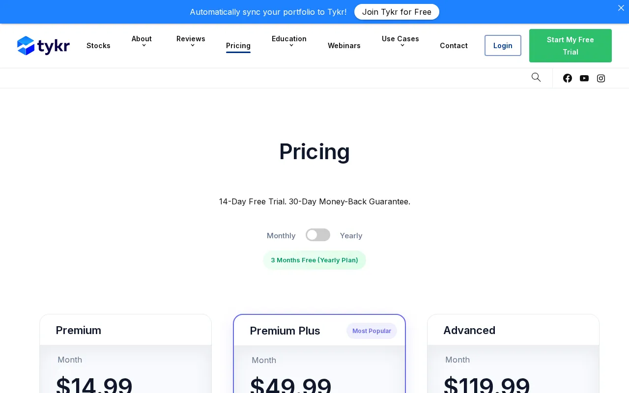 TYKR — pricing page