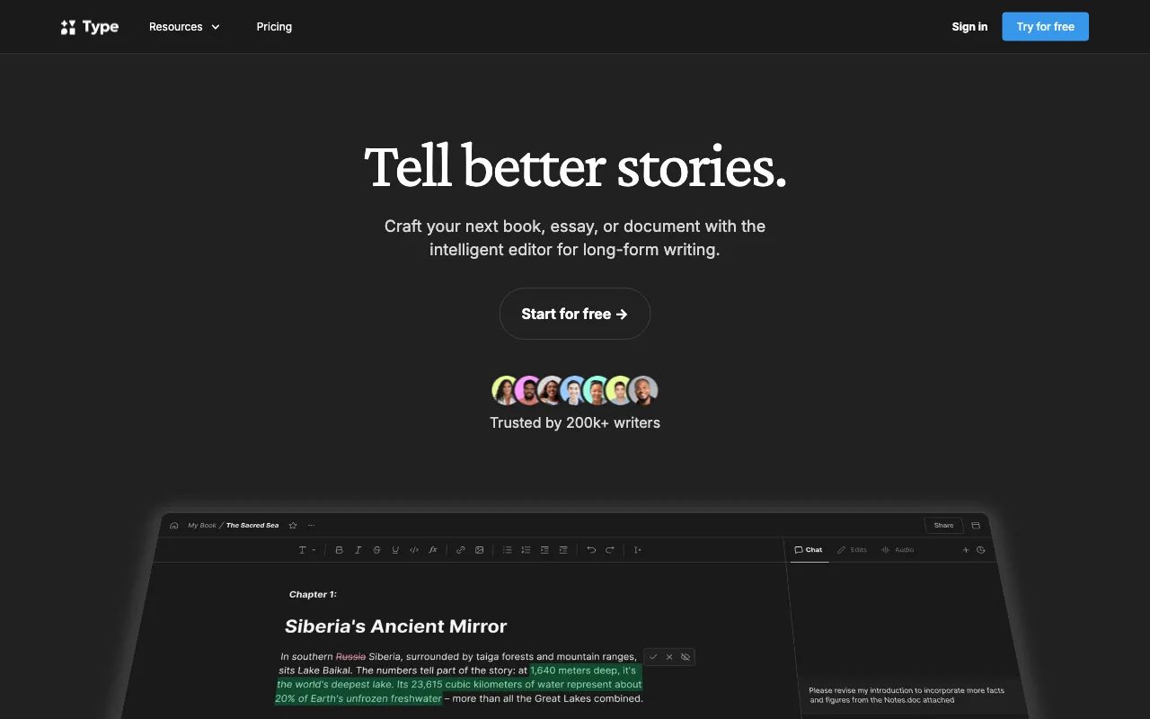 Type AI — preview screenshot