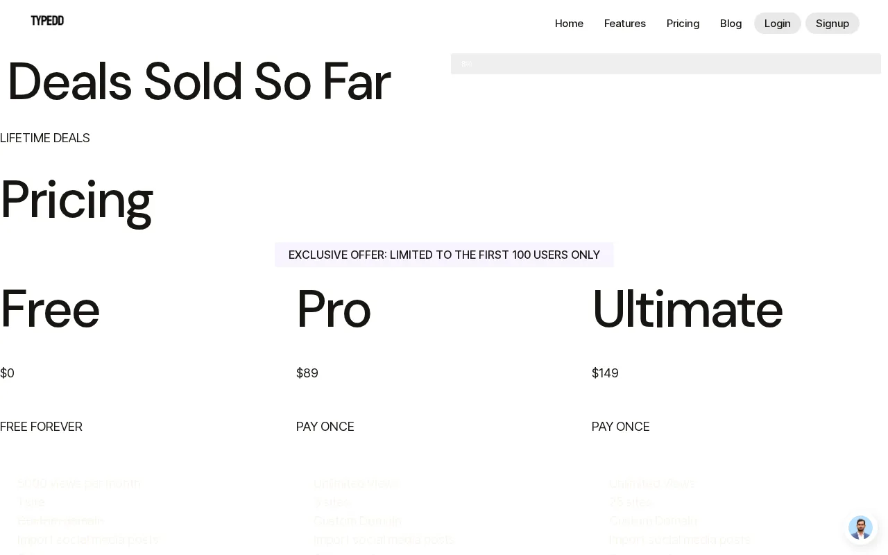 Typedd — pricing page