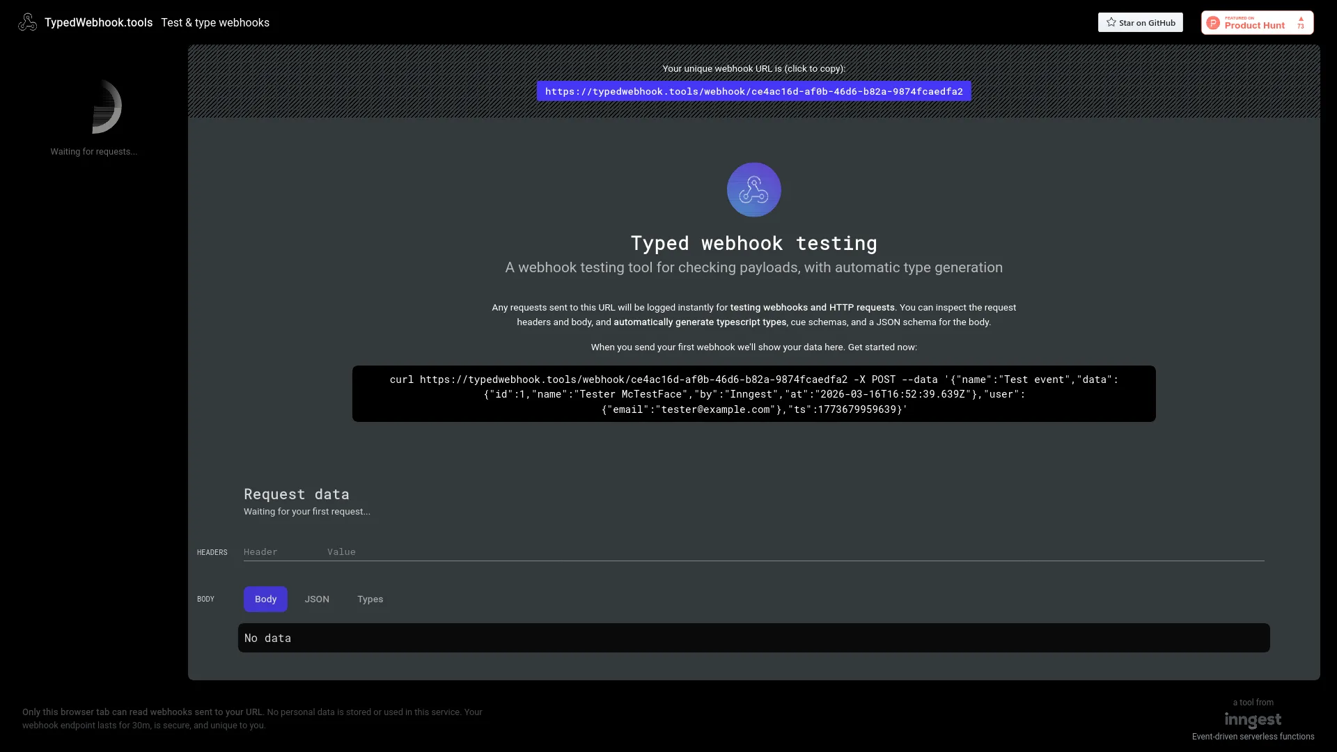 TypedWebhook.tools — preview screenshot