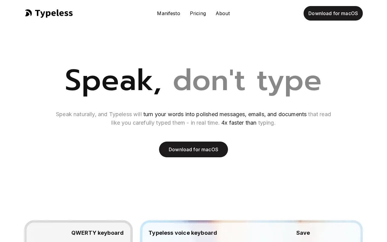 Typeless — preview screenshot
