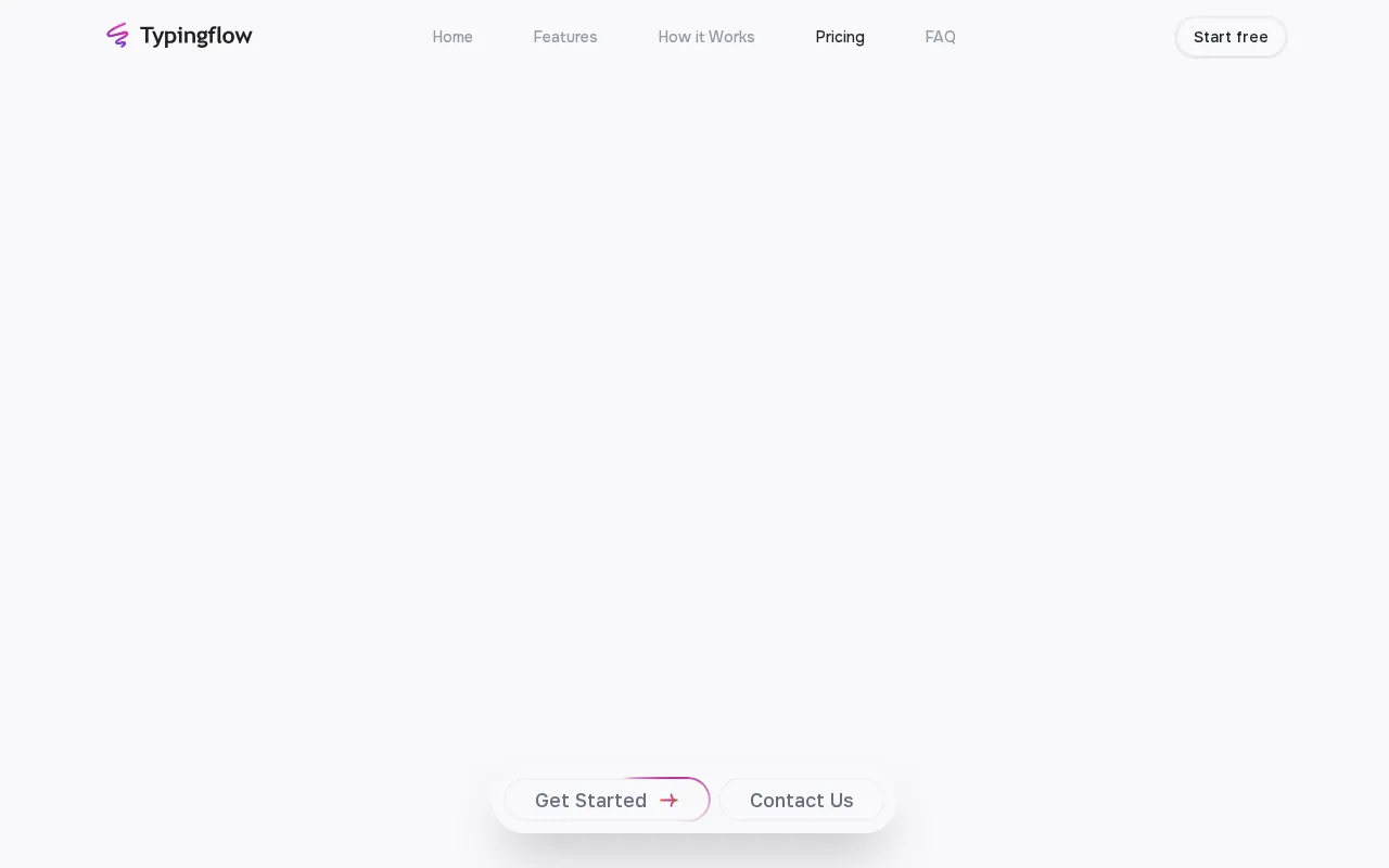 Typingflow AI — pricing page